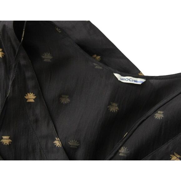 St. Roche Catherine Silk Metallic Block Print Long Sleeve Blouse - Picture 6 of 6